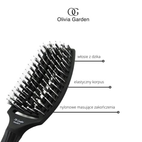 Olivia Garden Szczotka do Włosów Finger Brush Combo Medium Black