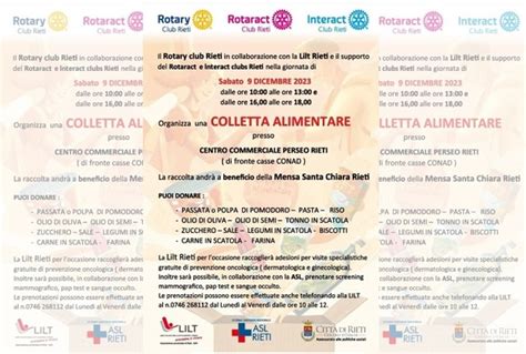 AL PERSEO IL 9 DICEMBRE RACCOLTA ALIMENTARE ORGANIZZATA DA ROTARY