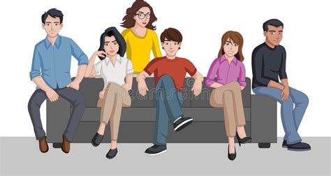 People Seated Outdoor Silhouettes Set 2 Stock Illustration