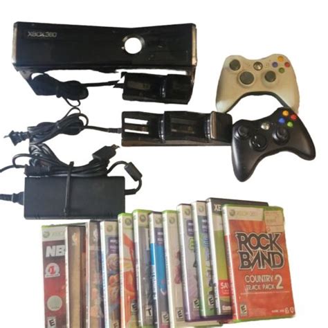 Microsoft Xbox 360 S 4gb Console Gaming System W Games Controllers Black 1439 Ebay