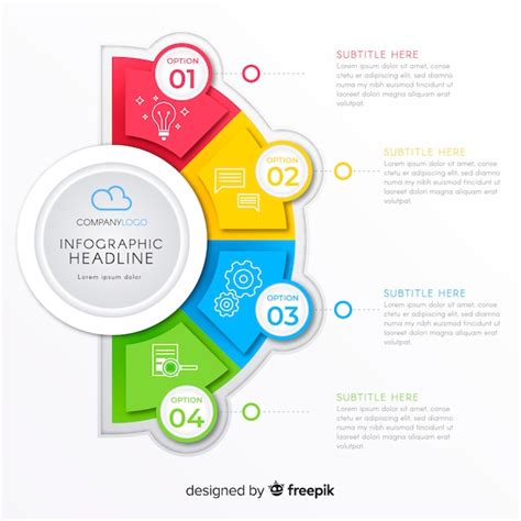 Infograf A Con Paso Y Opciones Vector Gratis