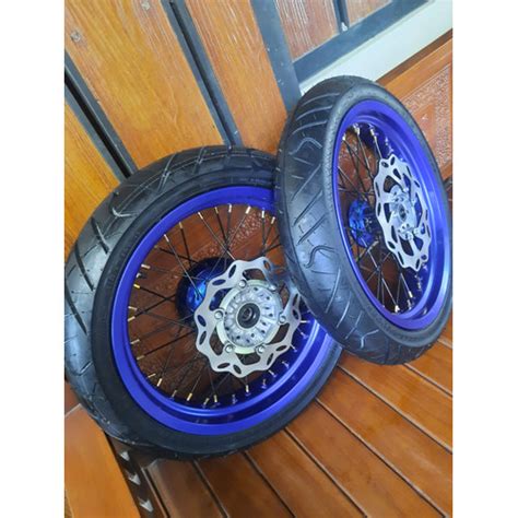 Jual SEPAKET VELG SET BAN SET SUPERMOTO YAMAHA WR155 FULL SET Kab