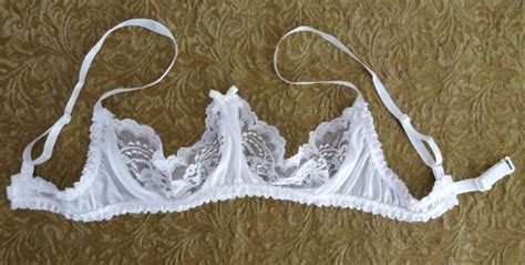 Vintage Quarter 14 Cup Bra White Lace 34c Sexy Shelf Bra Etsy