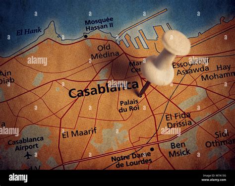 Casablanca Destination In The Map Stock Photo Alamy