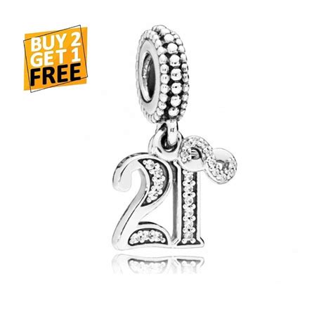 21st Birthday Celebration Charm 21st Birthday Charm S925 Silver