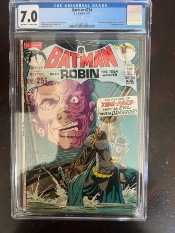 Batman 234 1971 1st Harvey Dent Two Face Key 7 0 CGC Comic