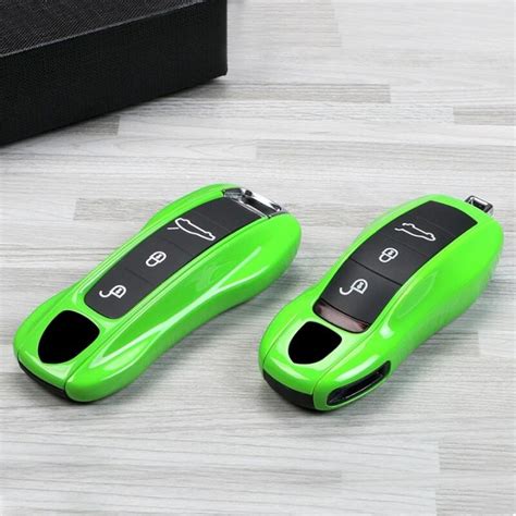 Car Key Case Green Color For Porsche Macan Cayenne Cayman