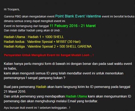 Event PB Garena Terbaru 2016