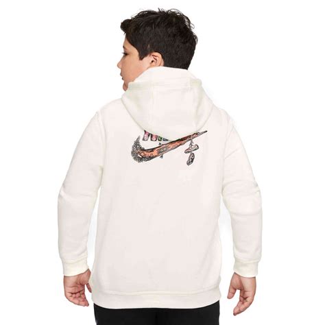 Kids Nike Graphic Fleece Hoodie - Sail - SoccerPro