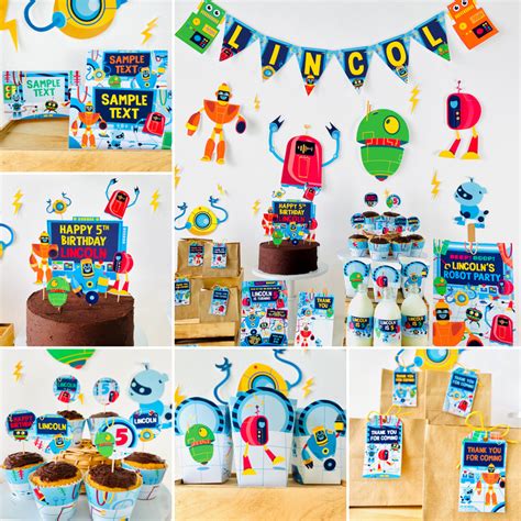 Robots Party Decorations Printable Kit | Pigsy Party – PigsyParty