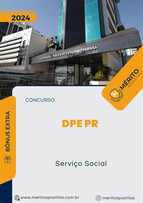 Apostila Serviço Social Concurso DPE PR 2024 Mérito Apostilas