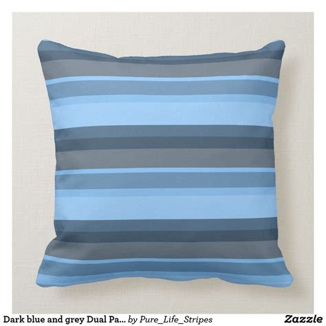 Dark Blue And Grey Dual Pattern Throw Pillow Patterned Throw Pillows Blue And