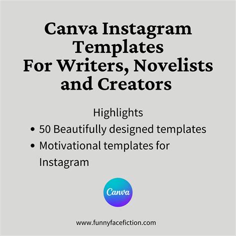 Canva Instagram Templates For Writers Author Instagram Ideas Etsy