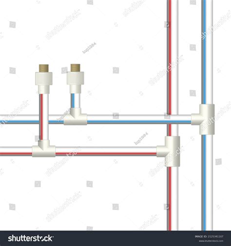 Plastic Pipes Hot Cold Water Fittings Stock Vector Royalty Free
