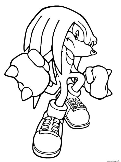 Coloriage Knuckles Sonic Jecolorie