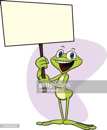 Frog Holding Sign Stock Clipart Royalty Free Freeimages