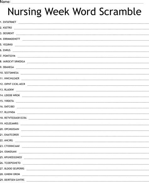 Free Printable Nursing Word Search Puzzles