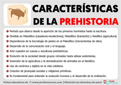 Características de la Prehistoria