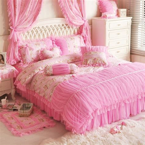 Korean Floral Princess Lace Housse De Couette Pastoral Bedding Set 4