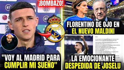 Urgente Mira Lo Que Dijo Hoy Phil Foden Sobre El Real Madrid