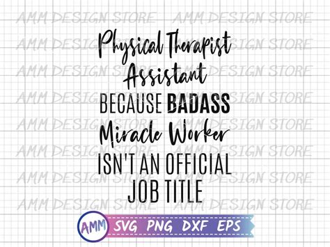 Physical Therapy Assistant Svg Pta Svg Physical Therapy Etsy