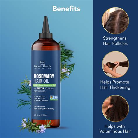 Rosemary Hair Oil With Biotin Jojoba And Castor Oils Botanic Hearth