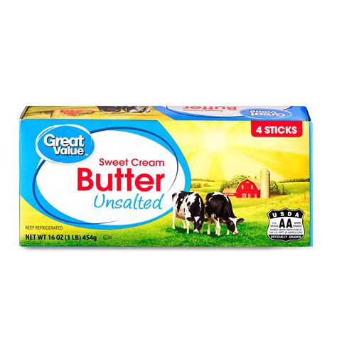 Great Value Sweet Cream Unsalted Butter Oz Walmart