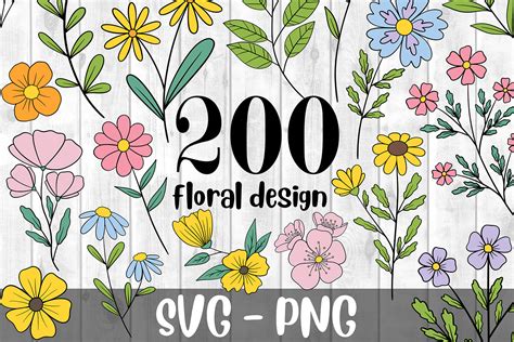 200 Floral Design SVG Bundle Graphic by DreanArtDesign · Creative Fabrica