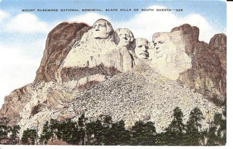 Vintage Linen Postcardmount Rushmore By Postcardsbyschlockme