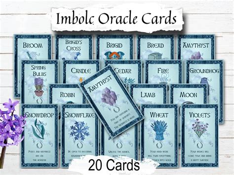 IMBOLC ORACLE 20 Printable Cards Inspirational Messages