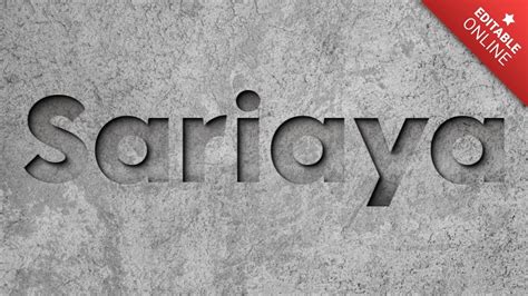 Sariaya Stone Engraved Text Effect Generator