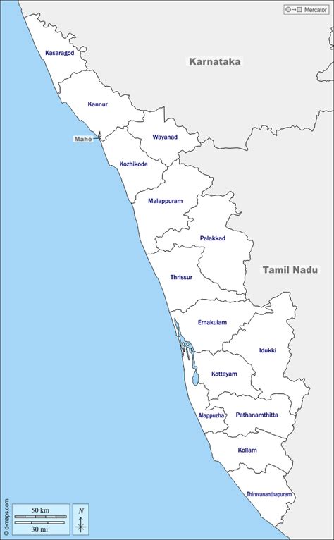 District Map Of Kerala