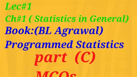 Programmed Statistics By B L Agrawal First Chapter Statistics In