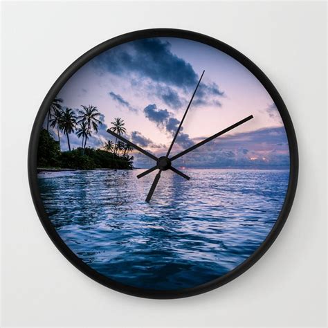 Buy Tropical Blue Ocean Wall Clock By Newburydesigns Worldwide