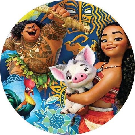 Painel Redondo Tecido Sublimado 3D Moana FRD 1839 Felicitá Moana