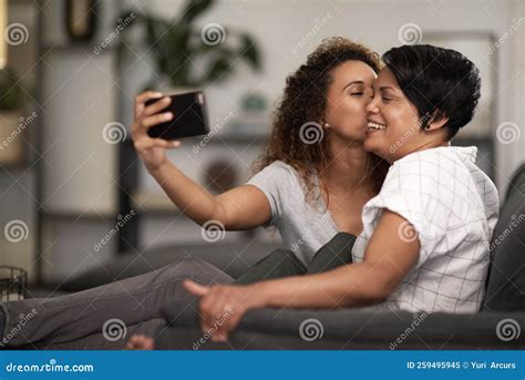 Capturing All Our Memories A Lesbian Couple Taking A Selfie Of The