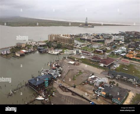 Coast Guard Conducts A Fly Over Of The Port Aransas Area After A Search