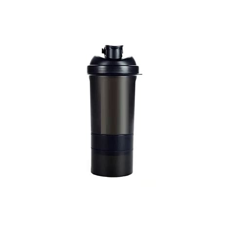 Vaso Mezclador Shaker Pastillero Separadores Proteina Gym Negro