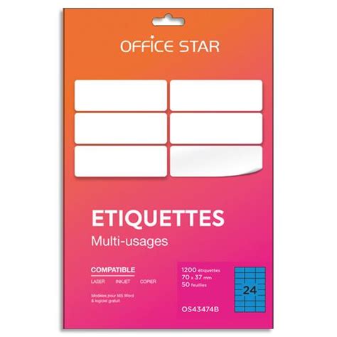 Bo Te De Tiquettes Adh Sives Multiusage Format X Mm Office