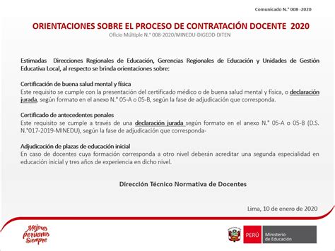 Proceso De ContrataciÓn Docente 2020 Ugel Sanchez Carrion