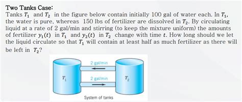 Solved Two Tanks Case Tanks T And T In The Figure Below Chegg