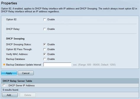 DHCP Snooping Relay Properties Configuration On Sx500 Series Stackable