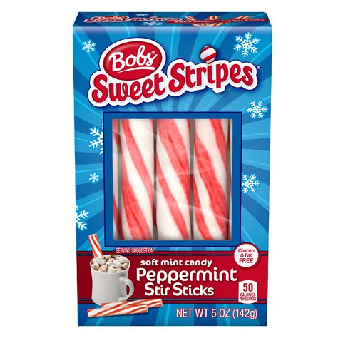 Bobs Soft Mint Candy Peppermint Stir Sticks For Christmas 5 Oz Box