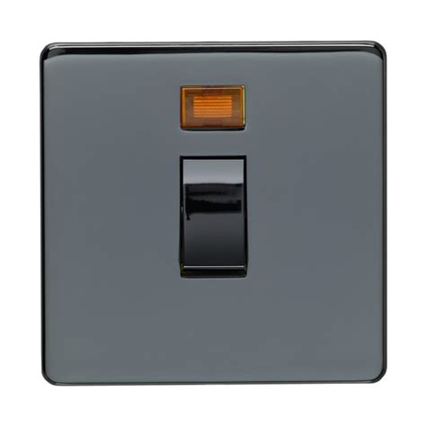 Eurolite Concealed Fix Flat Plate Cbn20adp1swn Black Nickel 1 Gang 20amp Dp Switch And Neon With