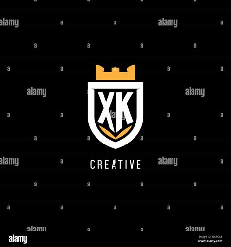 Initial Xk Logo With Shield Esport Gaming Logo Monogram Style Vector