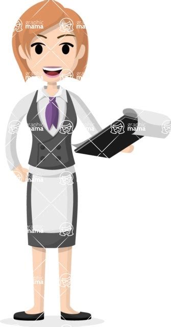 Waitress Holding A Menu Graphicmama