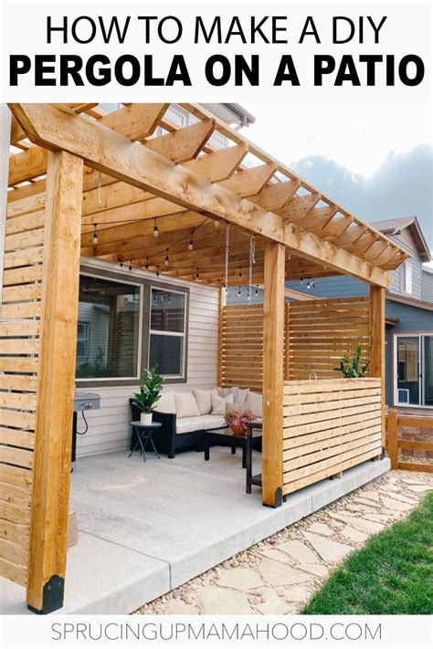 Diy Pergola How To Build A Pergola On A Patio With Wood Slat Privacy