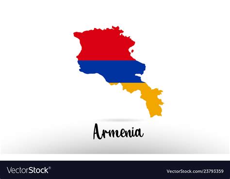 Armenia country flag inside map contour design Vector Image