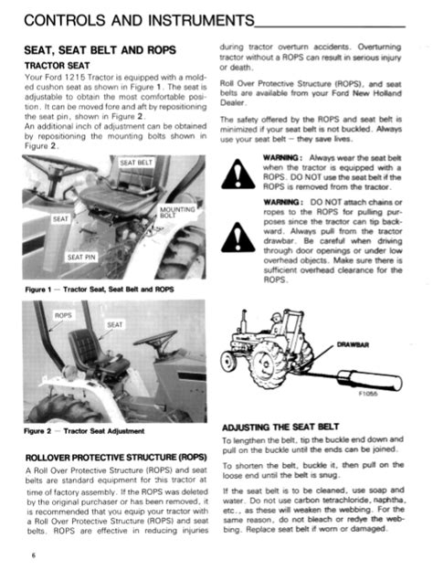 New Holand Ford 1215 Tractor Operator S Manual 42121510