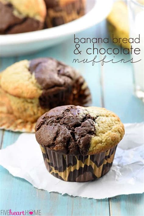 Bakery Style Chocolate Banana Muffins • Fivehearthome